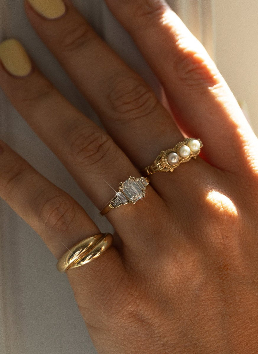 Sanny diamond ring 14k gold - Studio Kroewe