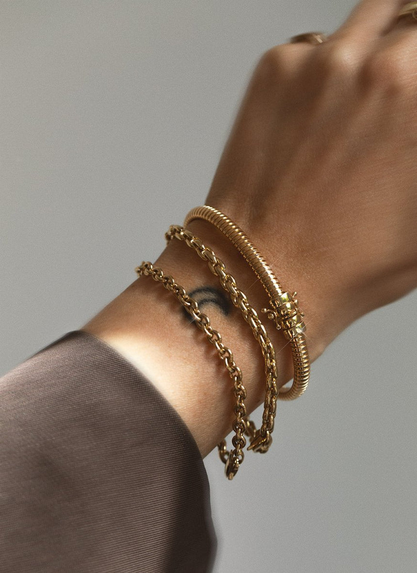 Anchor 4.7mm bracelet 14k gold - Studio Kroewe