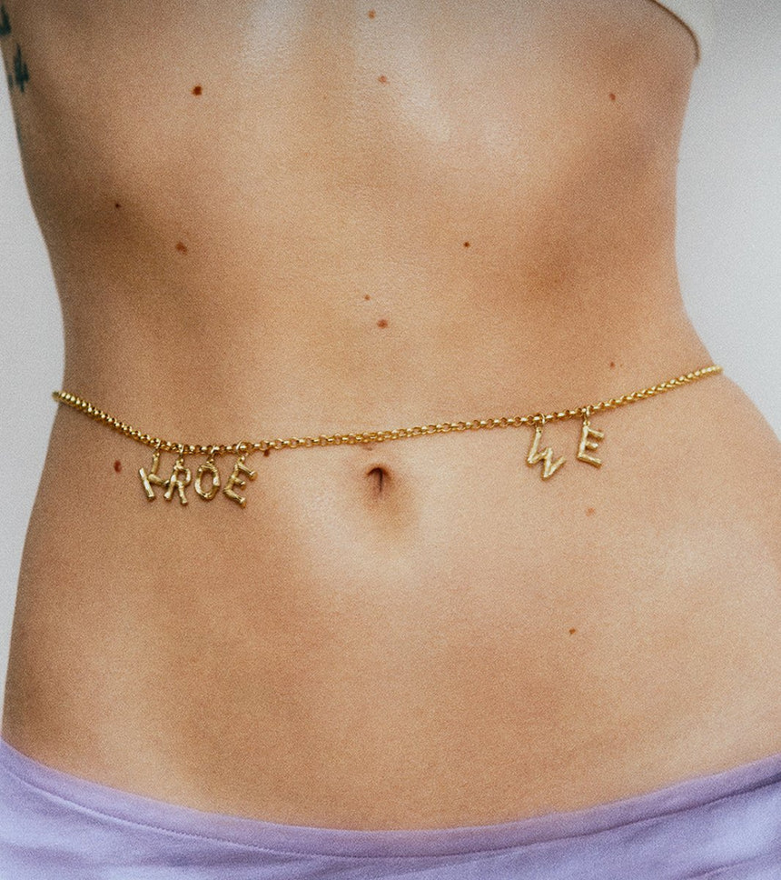 Bamboo alphabet charm 14k gold - Studio Kroewe
