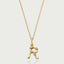 Bamboo alphabet charm 14k gold - Studio Kroewe