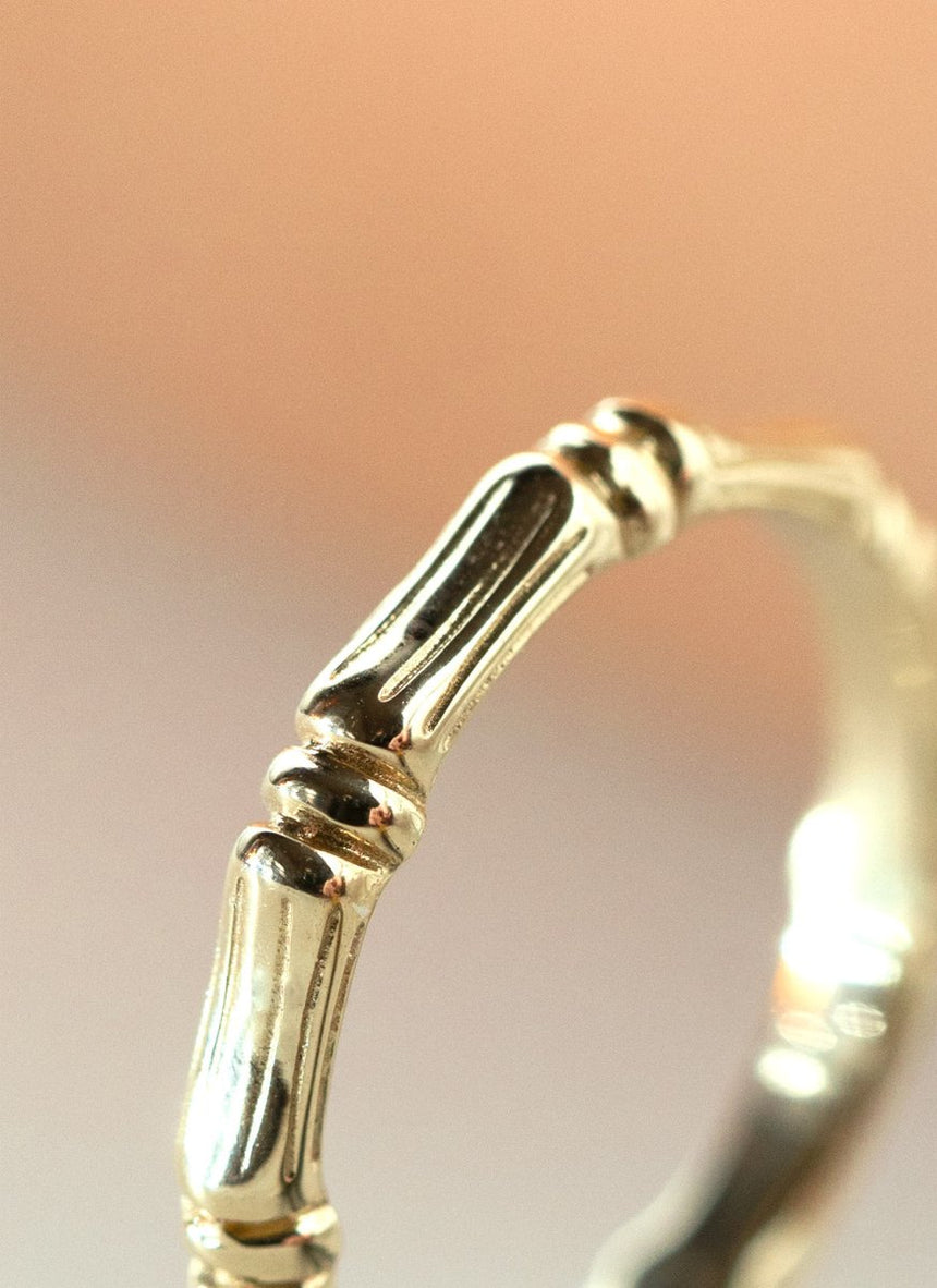 Bamboo ring 14k gold - Studio Kroewe