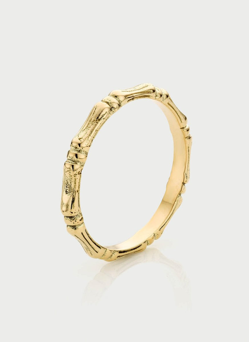 Bamboo ring 14k gold - Studio Kroewe