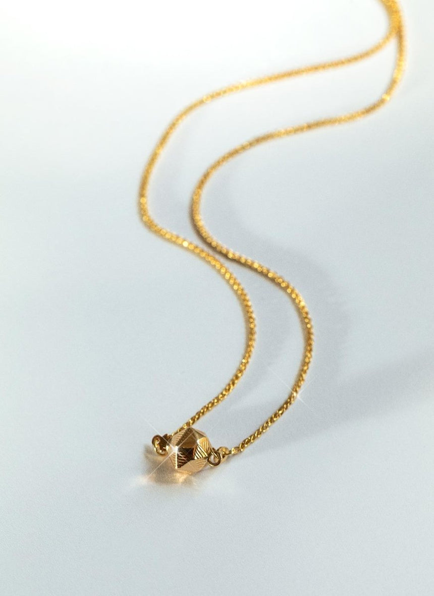 Jasseron 5mm necklace with lock 14k gold - Studio Kroewe