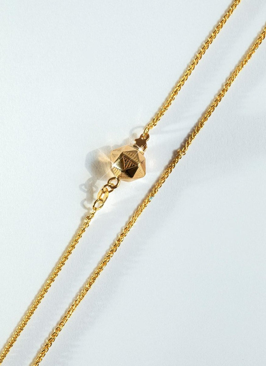 Jasseron 5mm necklace with lock 14k gold - Studio Kroewe