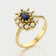 Billie flower sapphire pearl entourage ring 14k gold - Studio Kroewe