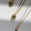 Billie flower tsavorite pearl entourage charm 14k gold - Studio Kroewe