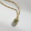 Billie flower tsavorite pearl entourage charm 14k gold - Studio Kroewe