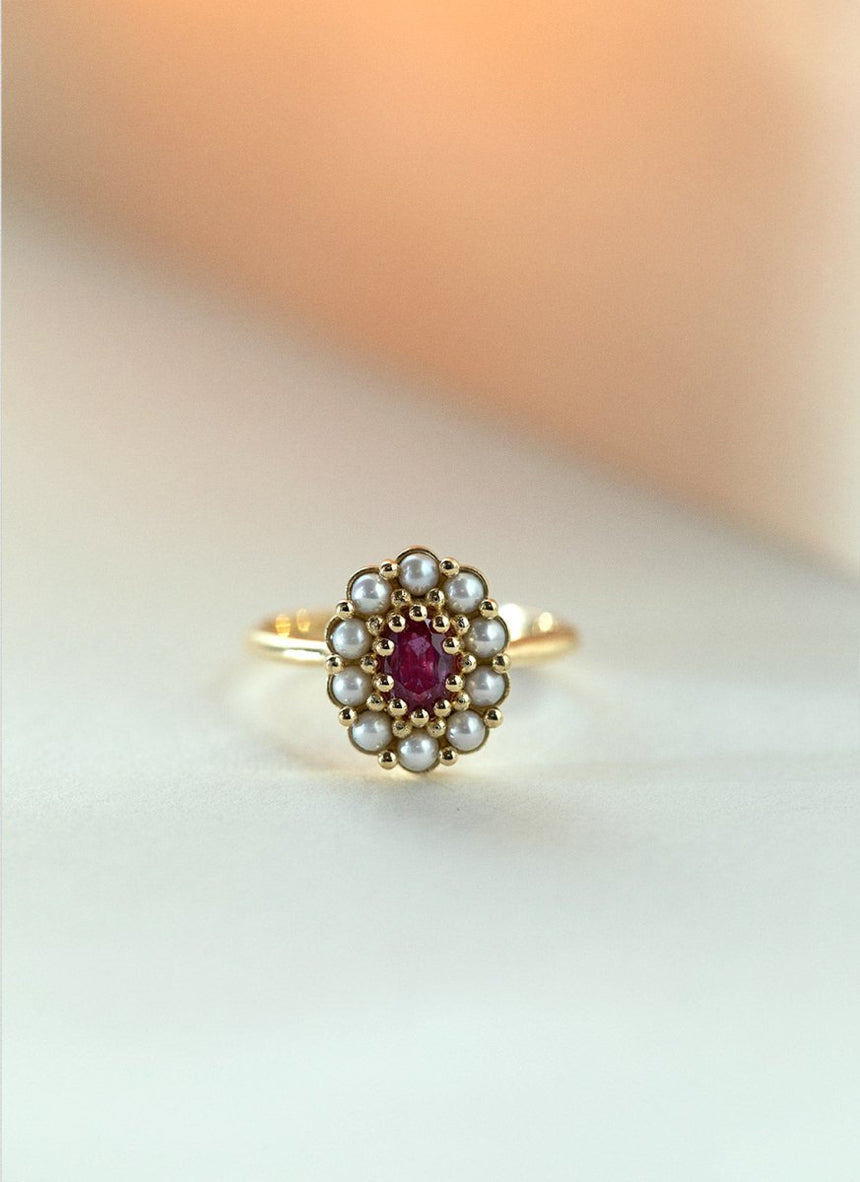 Timmy diamond topaz ring 14k gold - Studio Kroewe