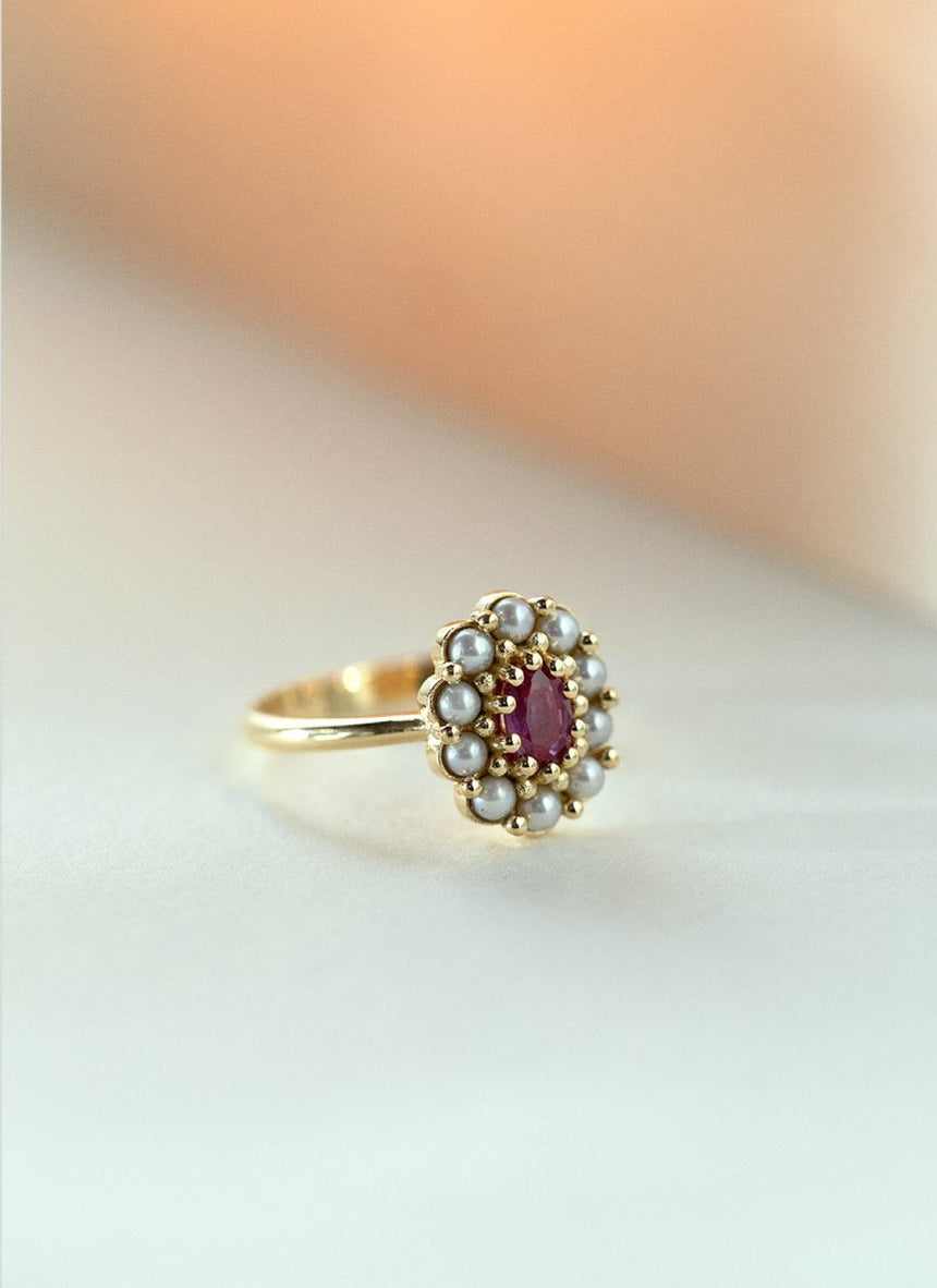 Timmy diamond topaz ring 14k gold - Studio Kroewe