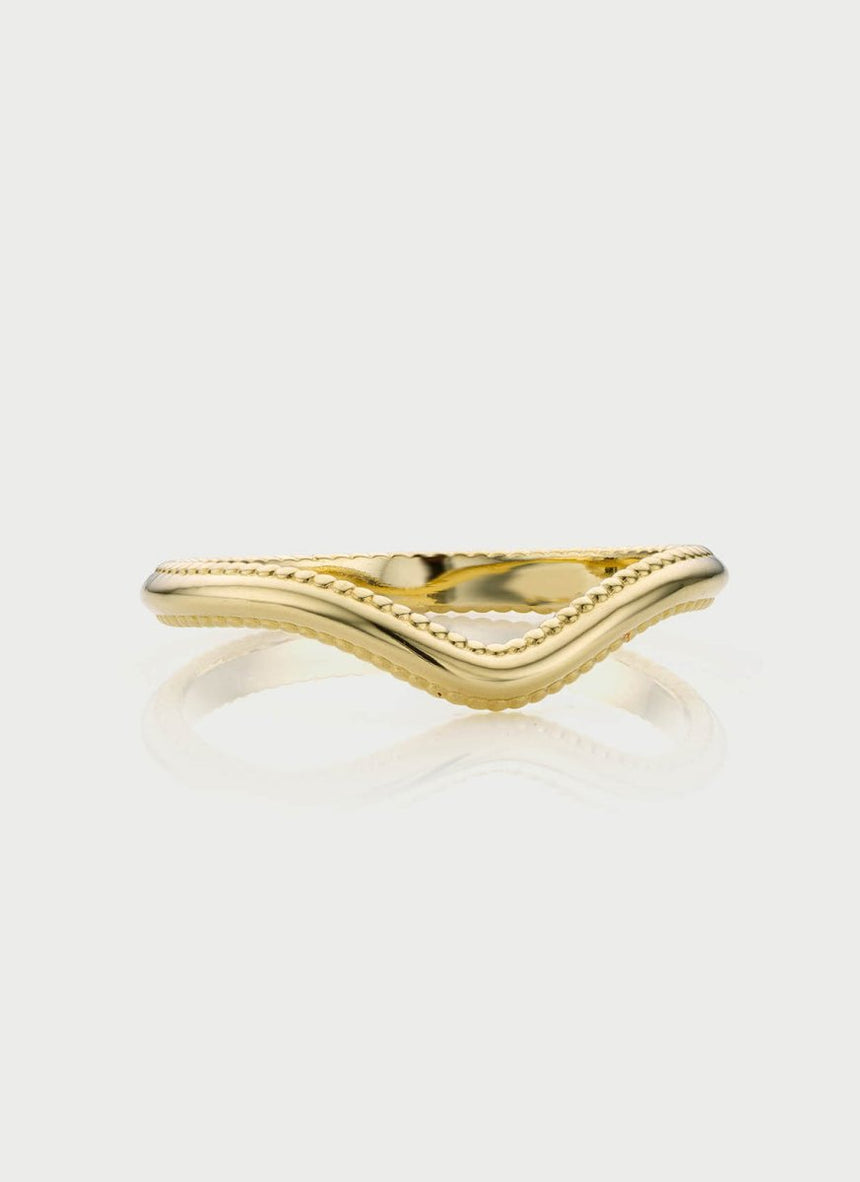 Bir curve ring 14k gold - Studio Kroewe