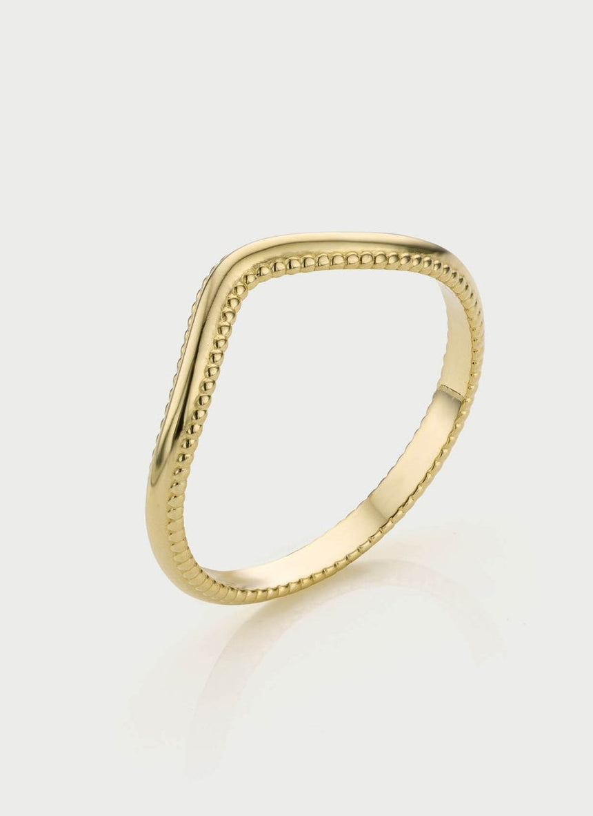 Bir curve ring 14k gold - Studio Kroewe