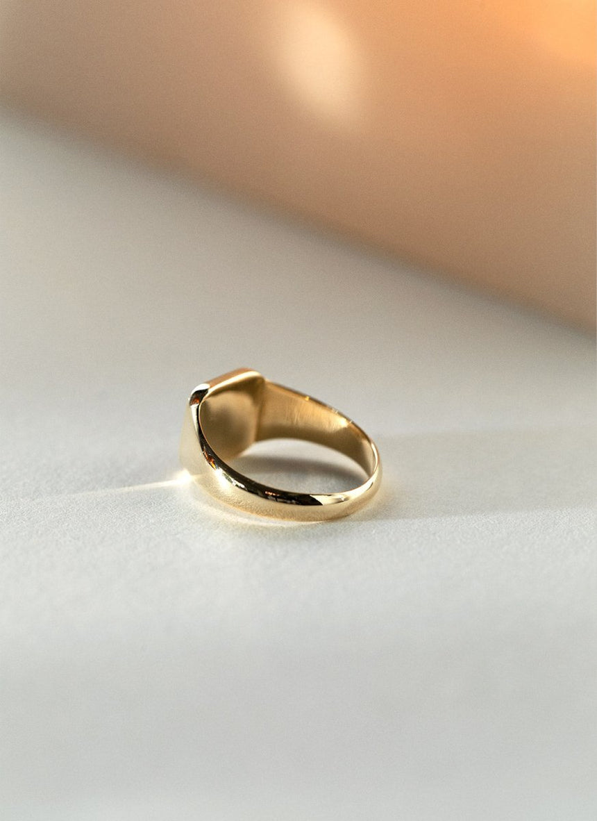 Birdie signet ring 14k gold - Studio Kroewe