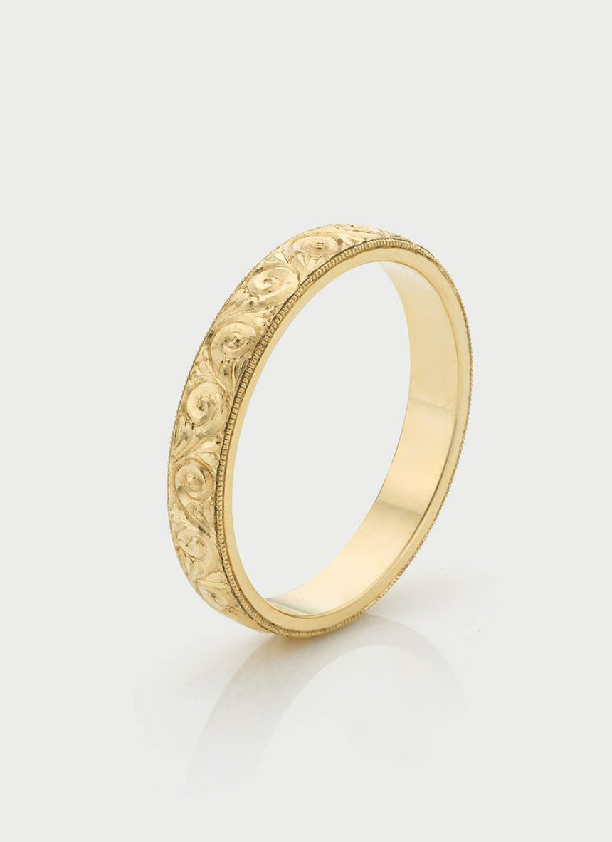 Blake scroll ring 14k gold - Studio Kroewe