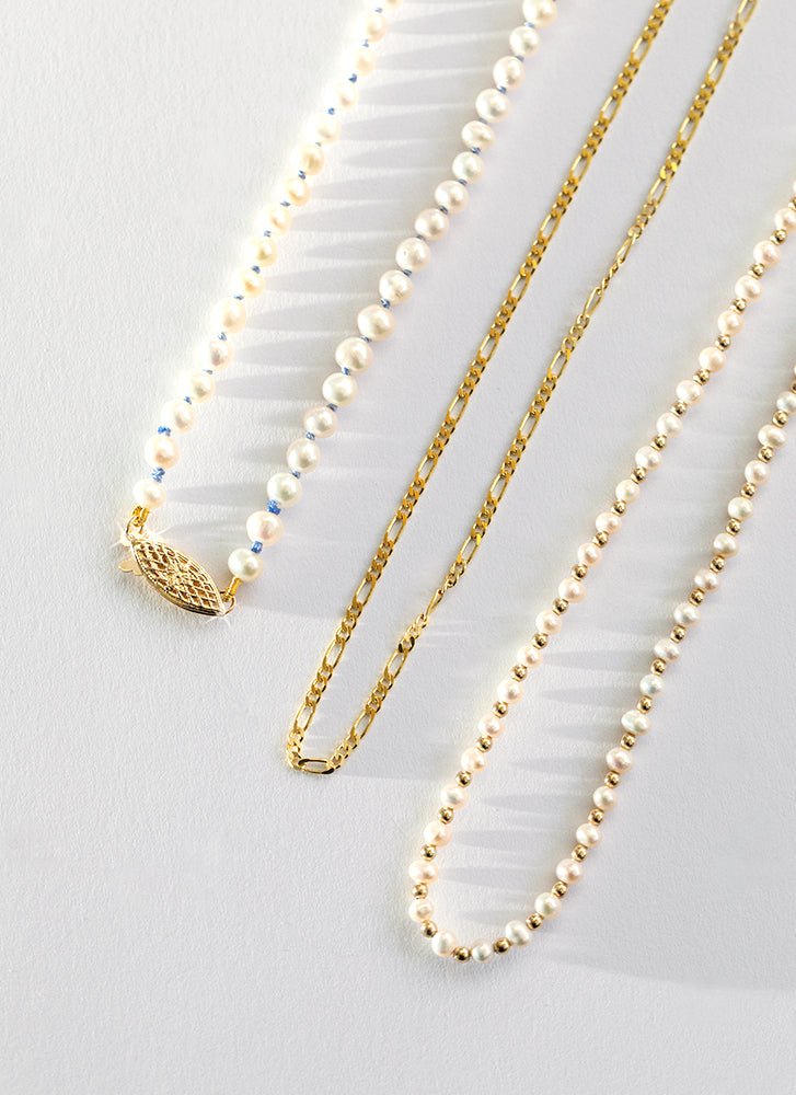 Bonne pearl necklace 14k gold - Studio Kroewe
