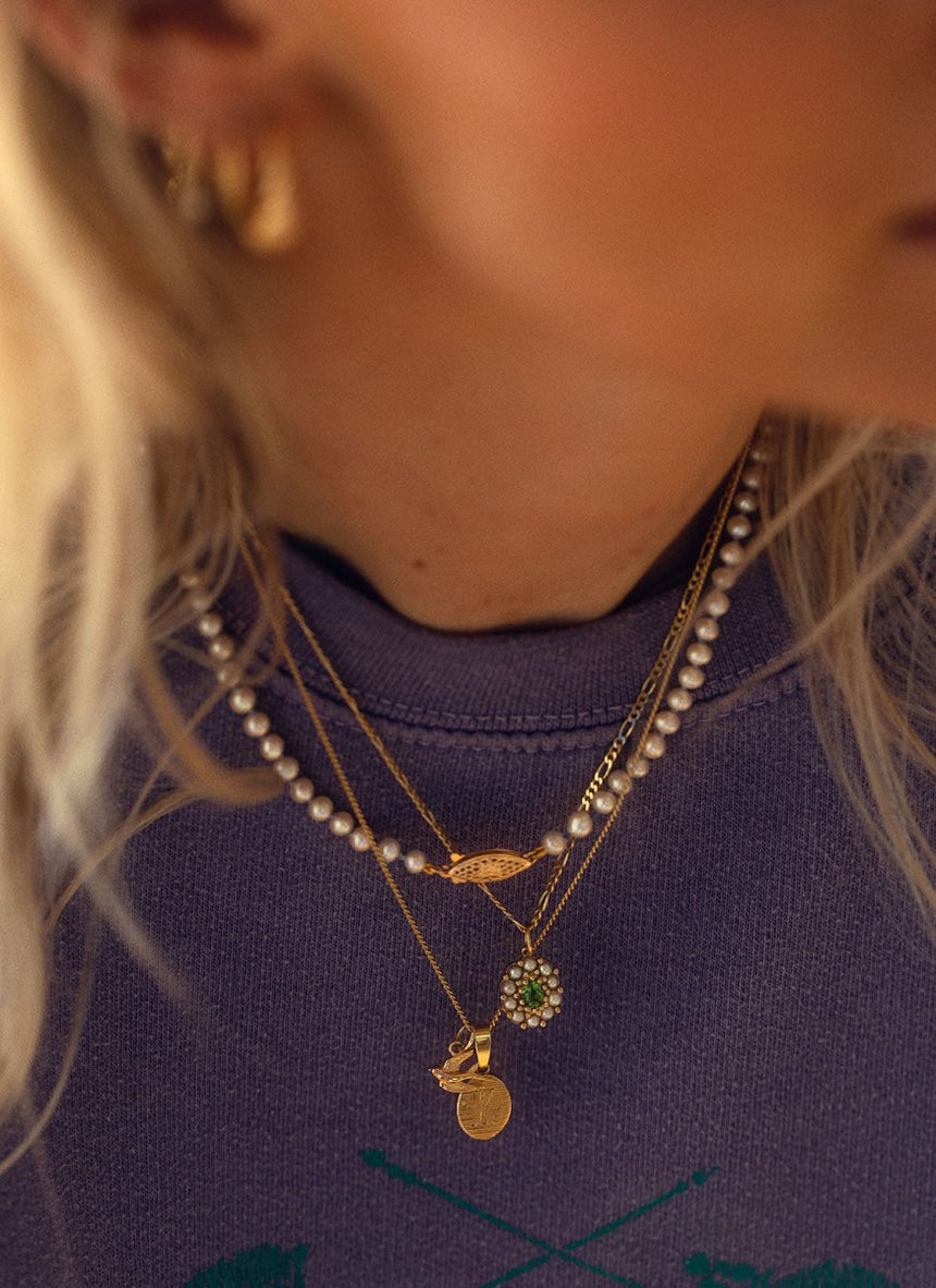 Bonne pearl necklace 14k gold - Studio Kroewe