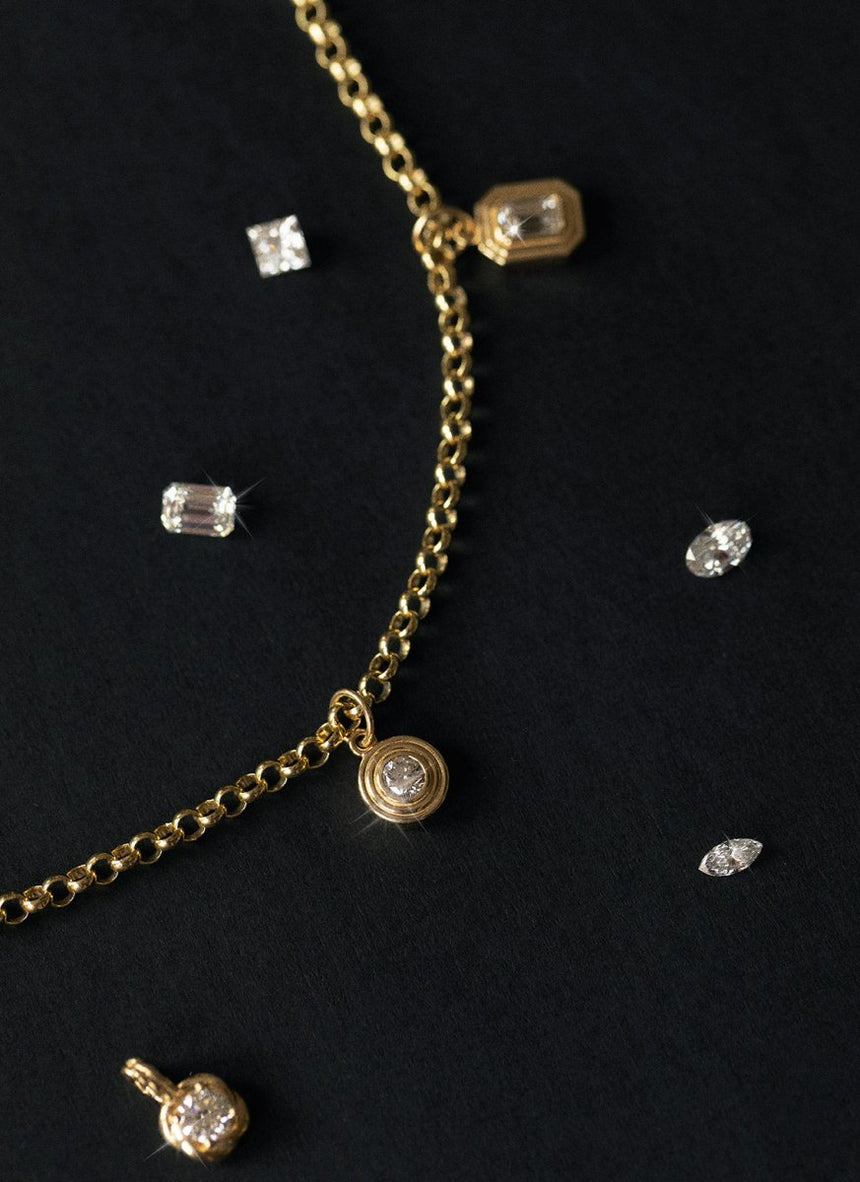 BYOD diamond pendant 14k gold - Studio Kroewe