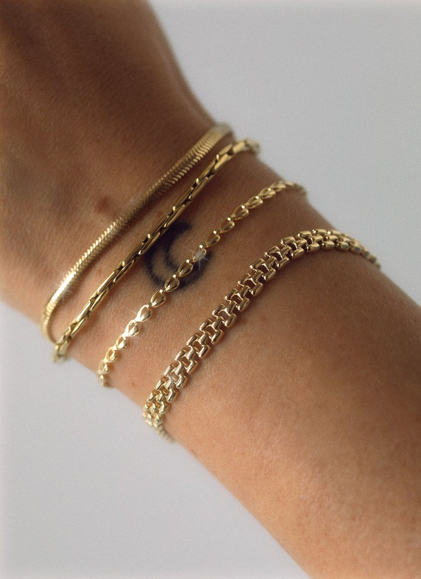 Caes 2.1mm bracelet 14k gold - Studio Kroewe