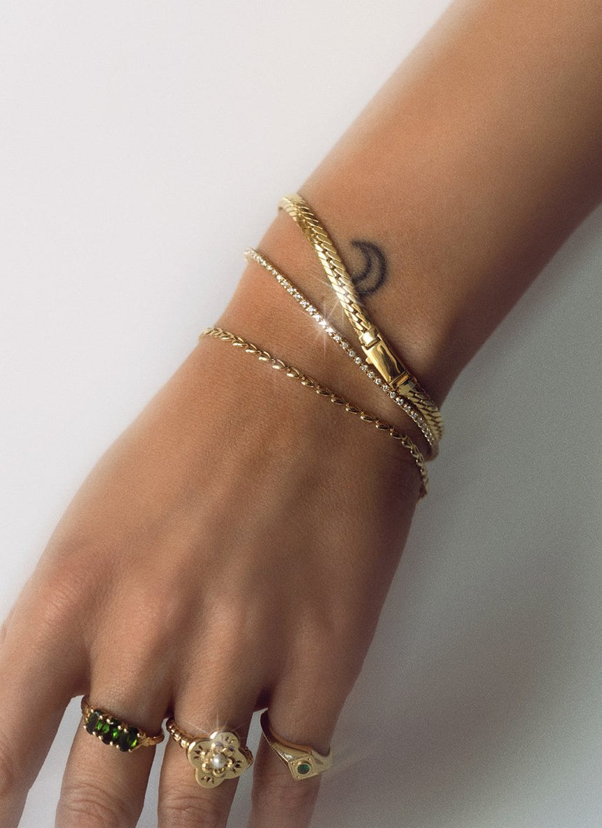Caes 2.1mm bracelet 14k gold - Studio Kroewe