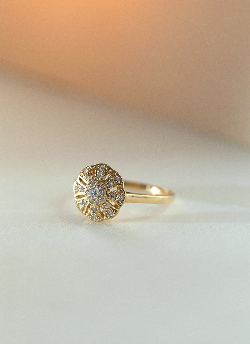 Celine diamond ring 14k gold - Studio Kroewe