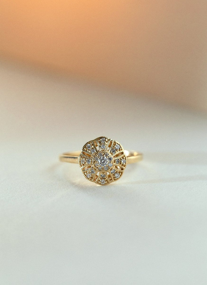 Celine diamond ring 14k gold - Studio Kroewe