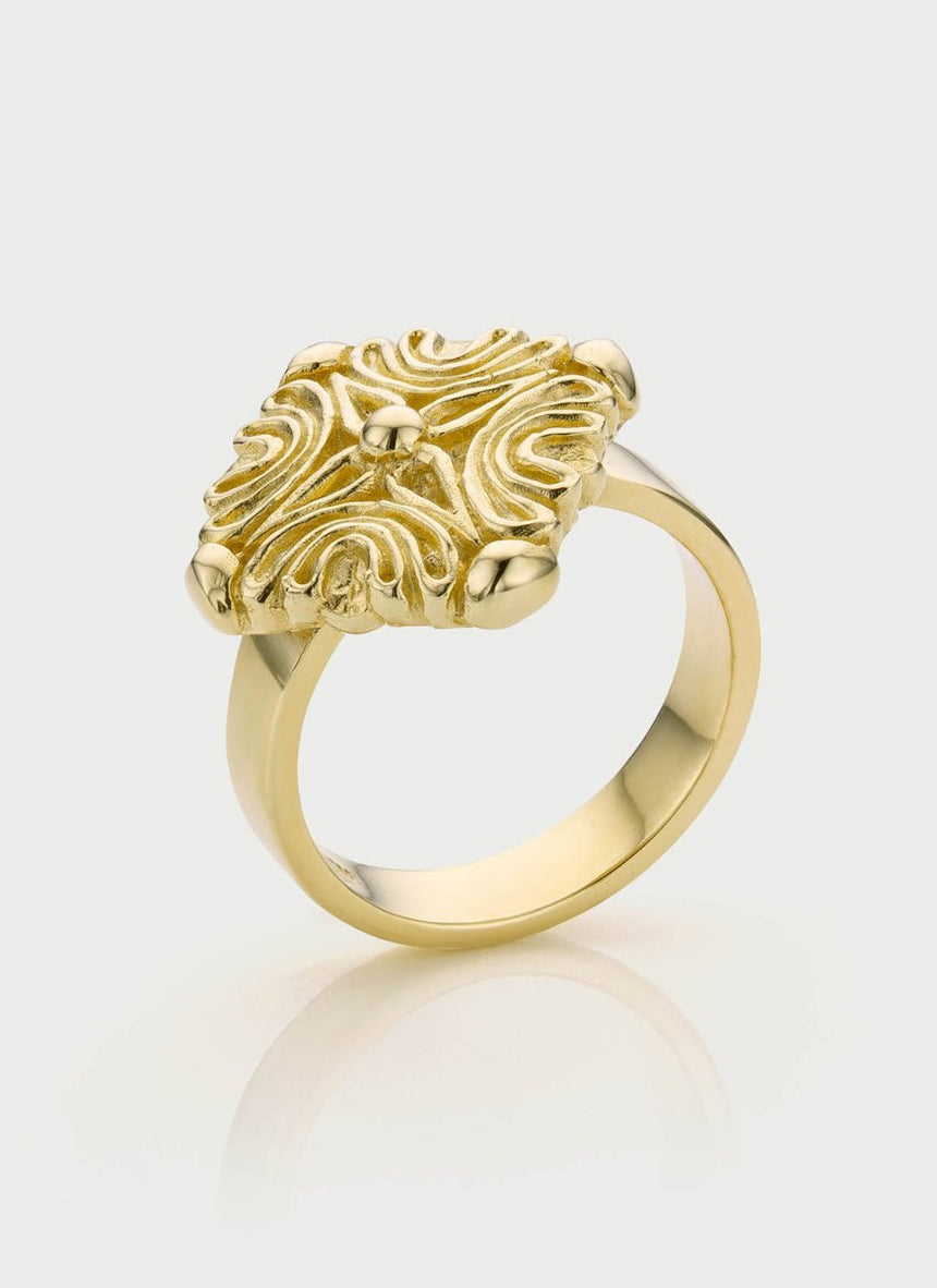 Charlie signet ring 14k gold - Studio Kroewe