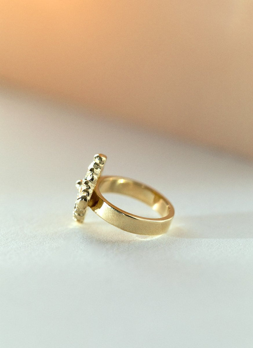 Charlie signet ring 14k gold - Studio Kroewe