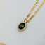 Cindy diamond tourmaline pendant 14k gold - Studio Kroewe