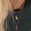 Cindy diamond tourmaline pendant 14k gold - Studio Kroewe