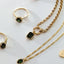 Cindy diamond tourmaline pendant 14k gold - Studio Kroewe