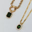 Cindy diamond tourmaline pendant 14k gold - Studio Kroewe