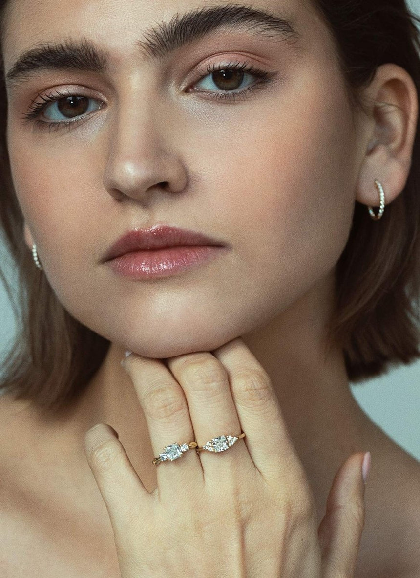 Limited Edition | Rumi green blue sapphire ring 14k gold - Studio Kroewe