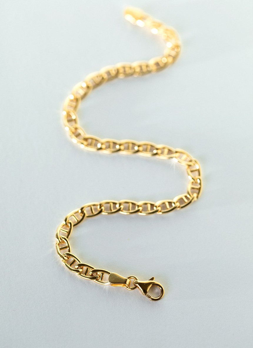 Clover 4mm anchor bracelet 14k gold - Studio Kroewe