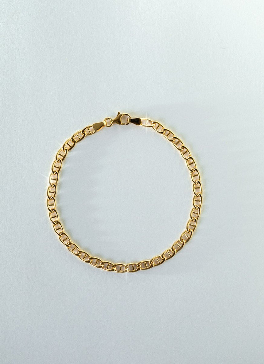 Clover 4mm anchor bracelet 14k gold - Studio Kroewe