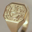 Custom woody signet ring 14k gold - Studio Kroewe
