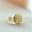 Custom woody signet ring 14k gold - Studio Kroewe