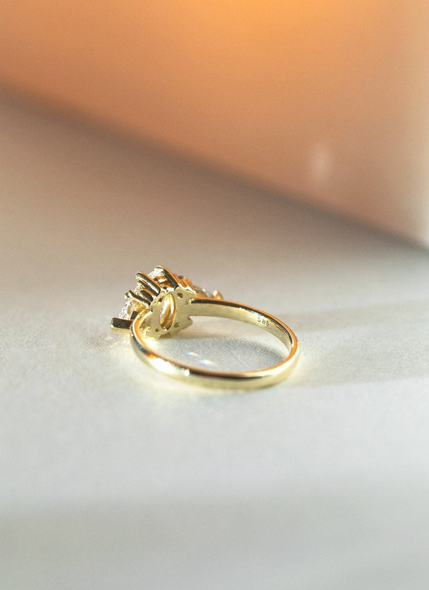 Delphine oval cut diamond ring 14k - Studio Kroewe