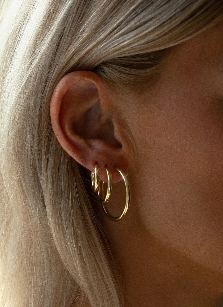 Dre hoop earrings 14k gold - Studio Kroewe