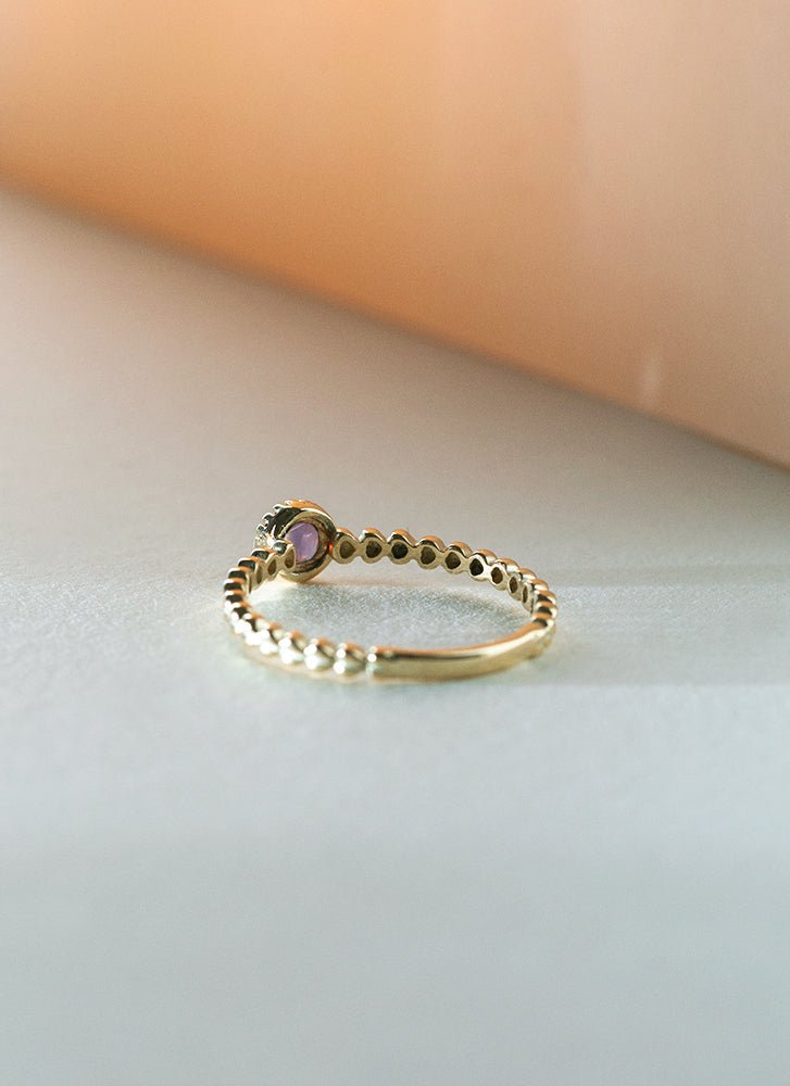 Edie amethyst february birthstone ring 14k gold - Studio Kroewe