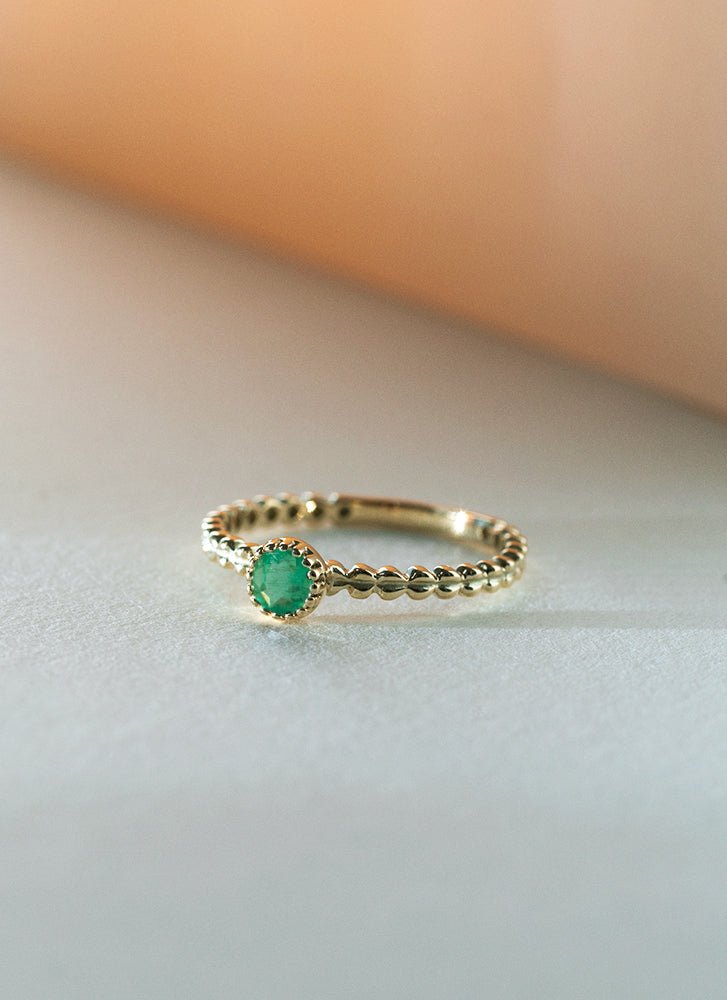 Edie emerald may birthstone 14k gold - Studio Kroewe