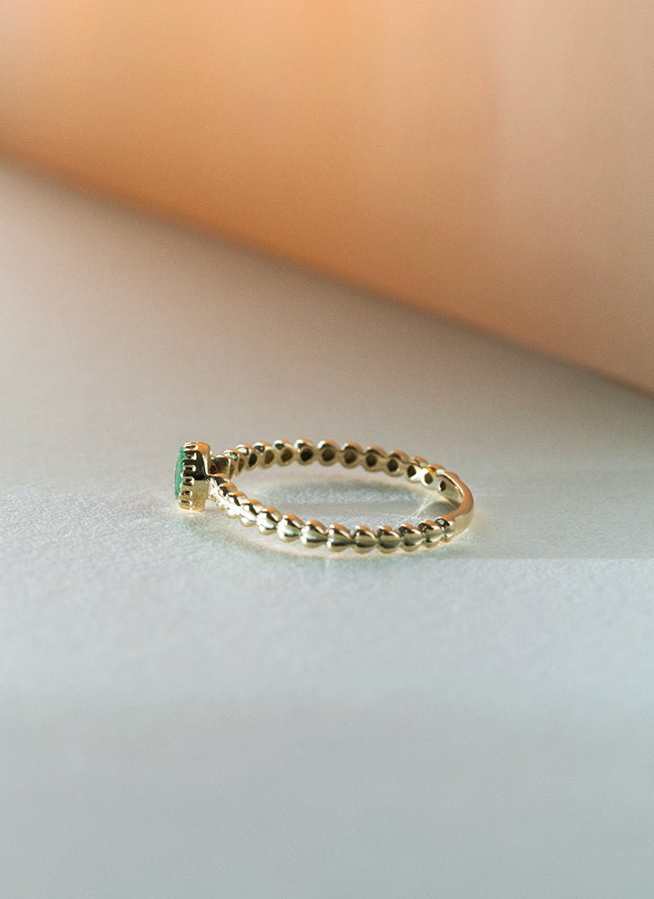 Edie emerald may birthstone 14k gold - Studio Kroewe