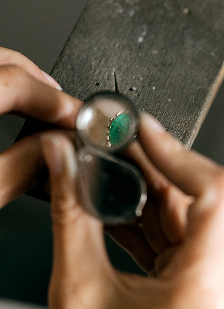 Edie emerald may birthstone 14k gold - Studio Kroewe