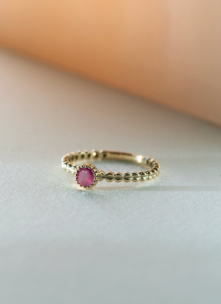Edie ruby july birthstone ring 14k gold - Studio Kroewe