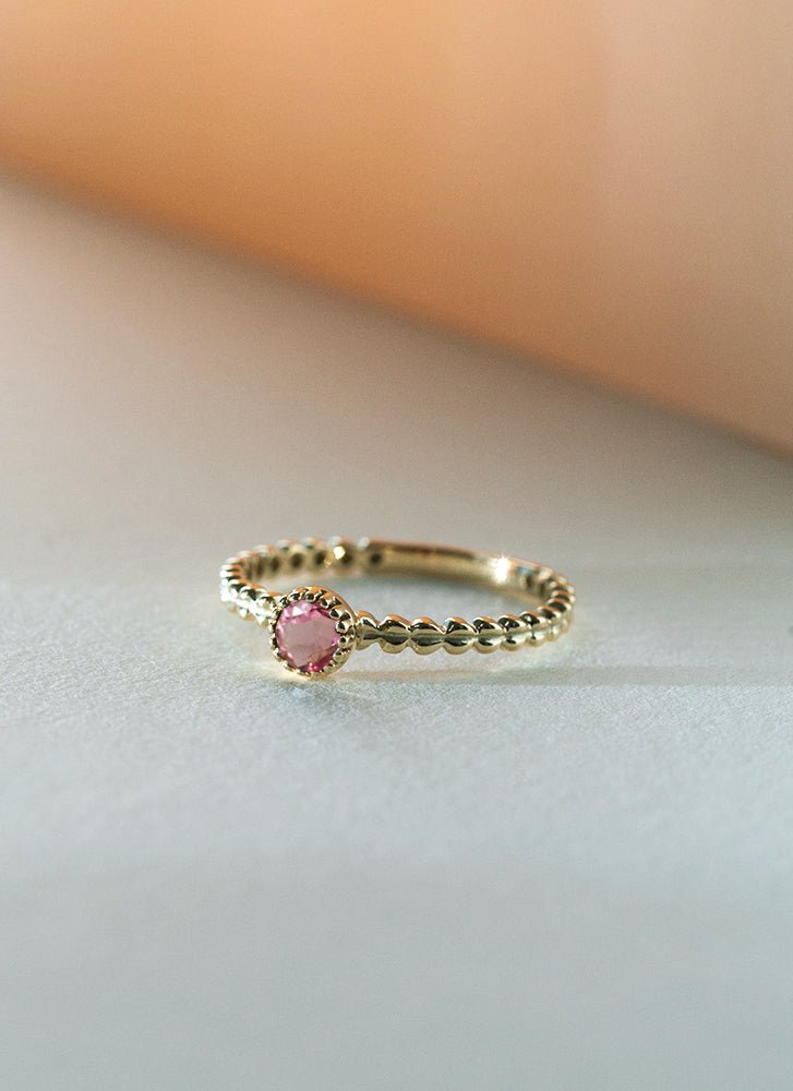 Edie tourmaline october birthstone ring 14k gold - Studio Kroewe