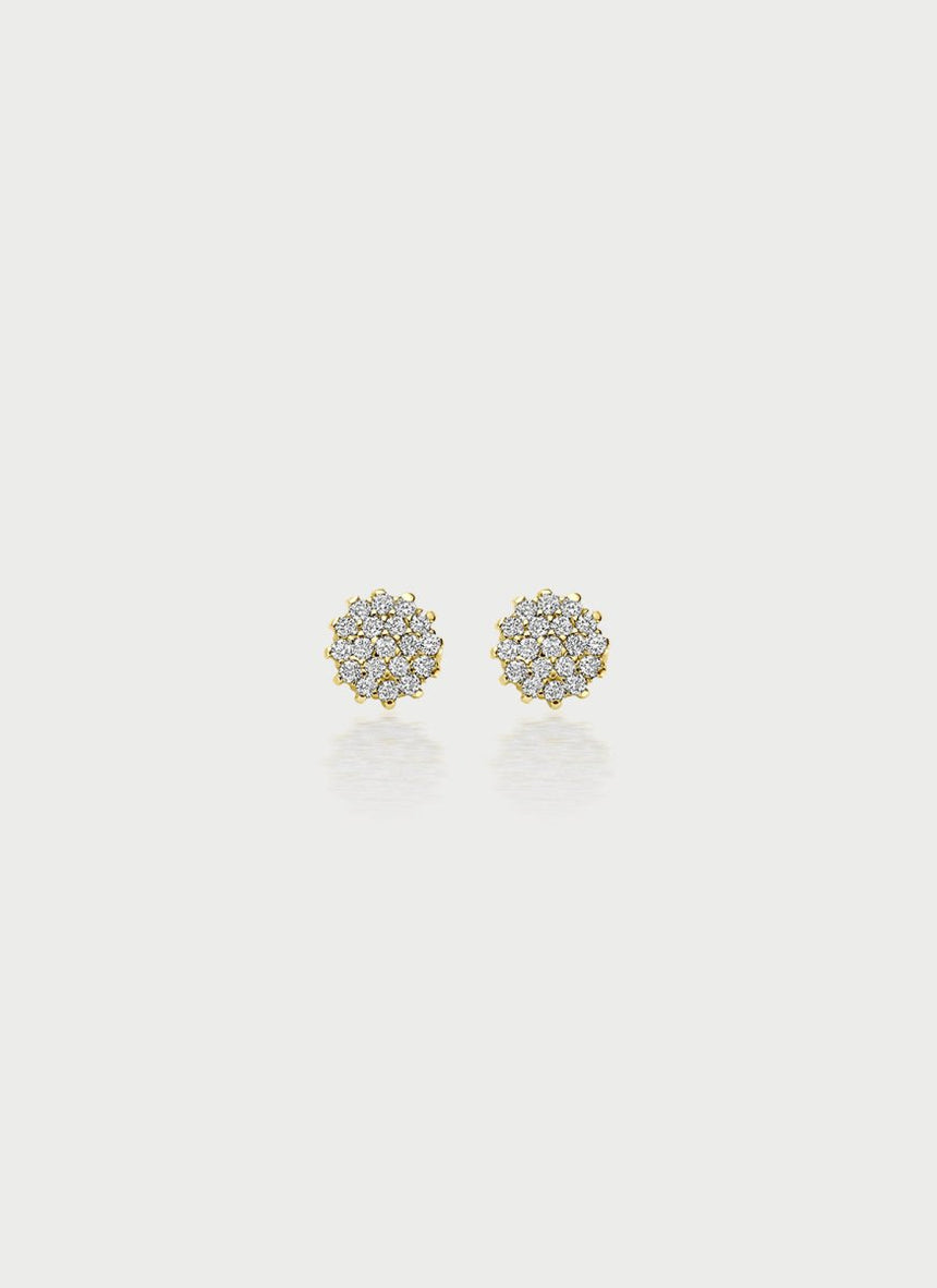 Eira diamond earstud 14k gold - Studio Kroewe