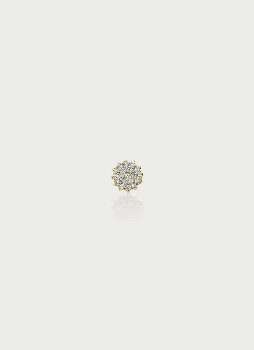 Eira diamond earstud 14k gold - Studio Kroewe