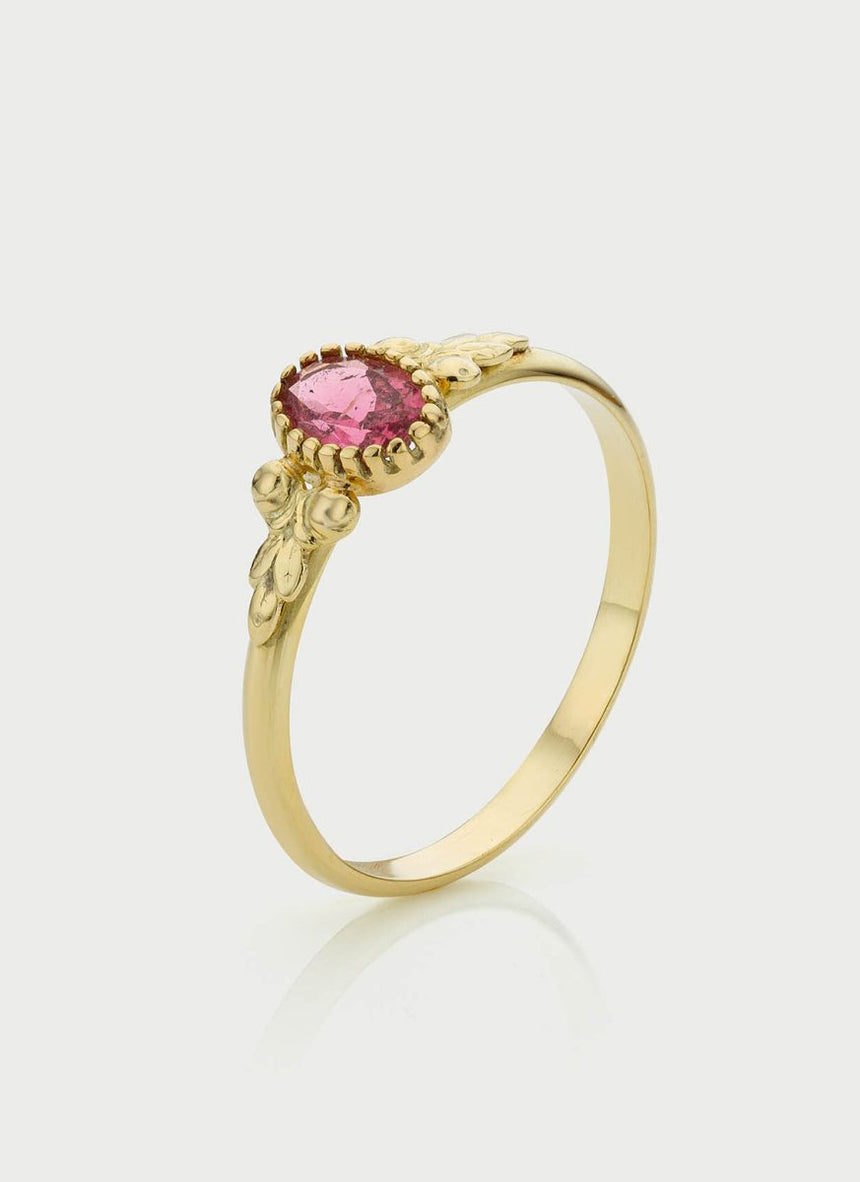 Elay rhodolite 14k gold ring - Studio Kroewe