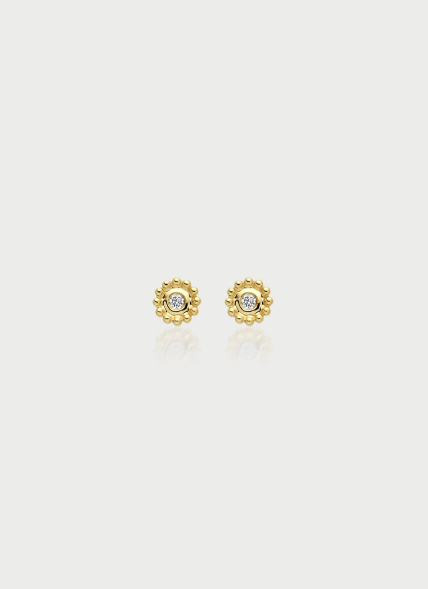 Everly diamond single earstud 14k gold - Studio Kroewe