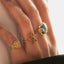 Flowery citrine sapphire ring 14k gold - Studio Kroewe