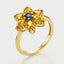 Flowery citrine sapphire ring 14k gold - Studio Kroewe