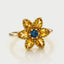 Flowery citrine sapphire ring 14k gold - Studio Kroewe